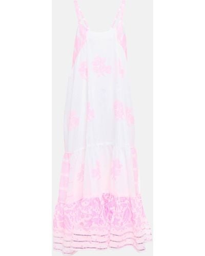 Juliet Dunn Printed Cotton Midi Dress - Pink