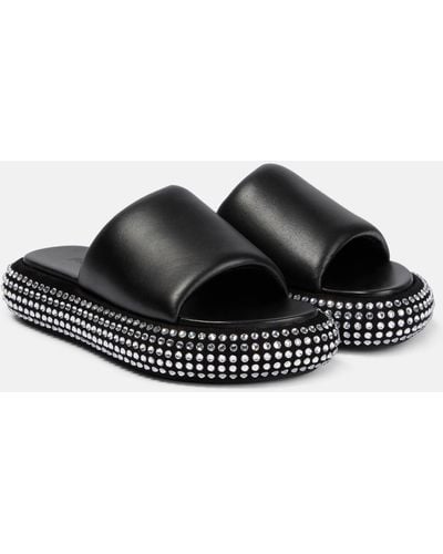 JW Anderson Embellished Leather Platform Sandals - Black