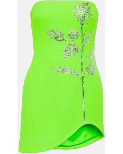 David Koma Embellished Strapless Minidress - Green
