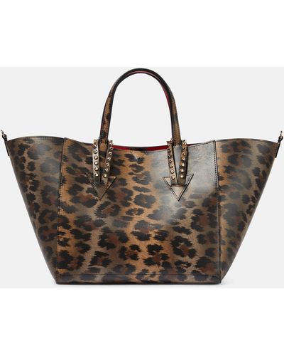 Christian Louboutin Cabachic Small Leopard-print Tote Bag - Brown