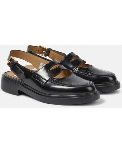 Thom Browne Leather Slingback Loafers - Black