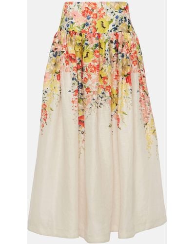 Zimmermann Alight Basque Midi Skirts - Natural