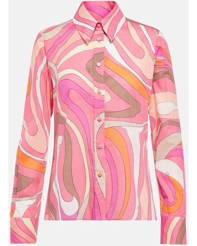 Emilio Pucci Marmo-print Cotton Shirt - Pink
