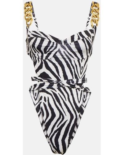 SAME Gold Chain One Piece Swimsuit - White