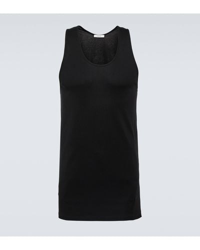 Lemaire Ribbed-knit Cotton Jersey Tank Top - Black