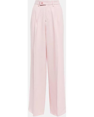 Amiri Pleated High-rise Wide-leg Pants - Pink