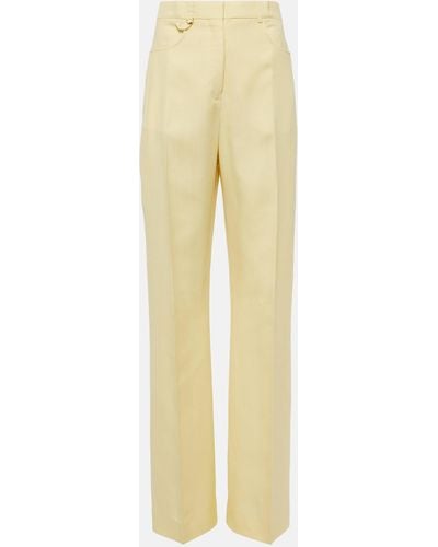 Jacquemus Le Pantalon Sauge High-rise Straight Pants - Yellow