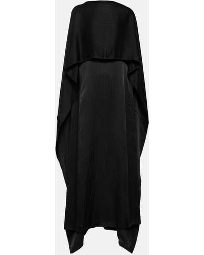 Gabriela Hearst Hunter Caped Silk Satin Gown - Black