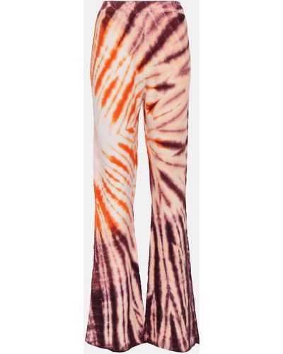 Gabriela Hearst Neal Tie-dye Wool And Cashmere Pants - Red