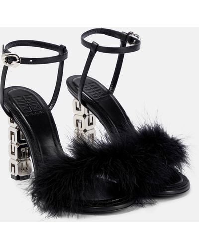 Givenchy Leather G Chain Cube Sandals 105 - Black