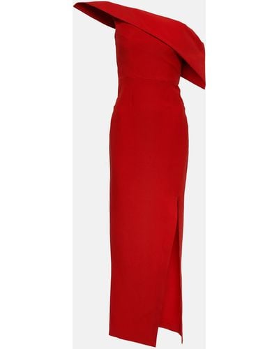 Roland Mouret Asymmetric Wool And Silk Gown - Red