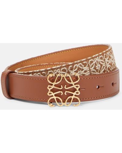 Loewe Anagram Jacquard Leather Belt - Brown