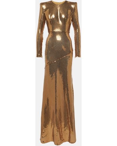 Alex Perry Sequined Gown - Natural