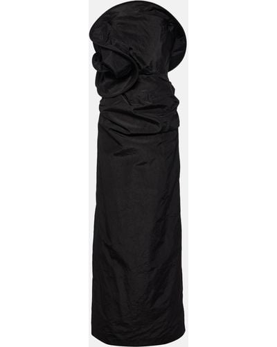 Magda Butrym Floral-applique Silk Taffeta Gown - Black