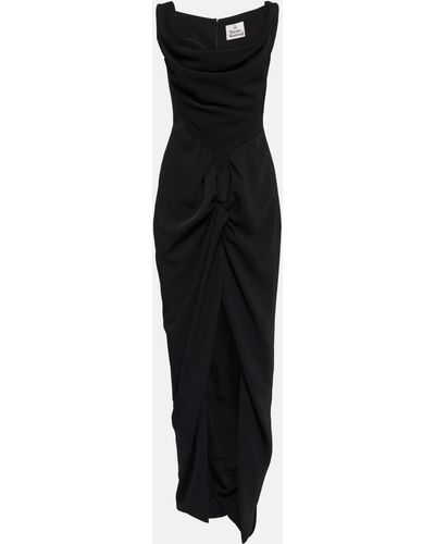 Vivienne Westwood Panther Draped Recycled-cady Dress - Black