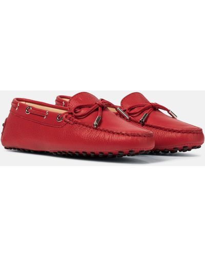 Tod's Gommino Leather Moccasins - Red