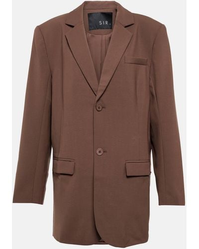 Sir. The Label Single-breasted Wool-blend Blazer - Brown