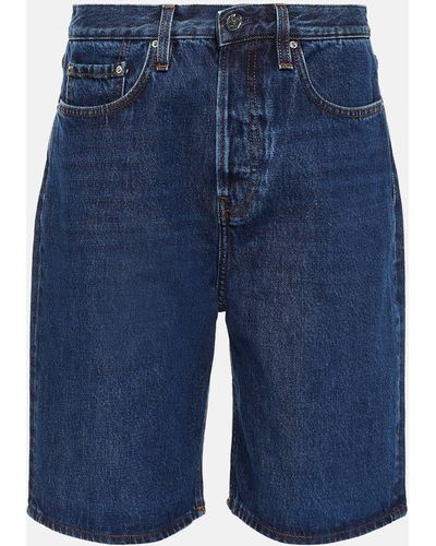 Totême High-rise Wide-leg Denim Shorts - Blue