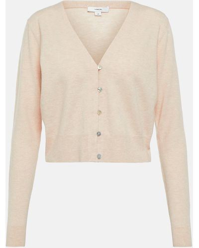 Vince Wool And Cashmere-blend Cardigan - Natural