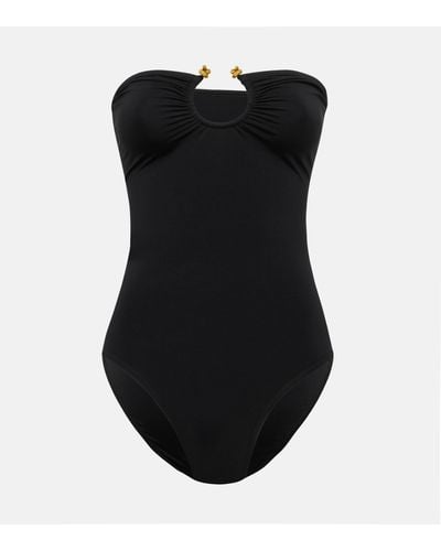 Bottega Veneta Knot Bandeau Swimsuit - Black