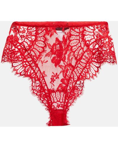 Dolce & Gabbana High-rise Lace Briefs - Red