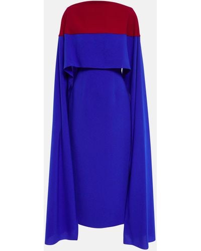 ROKSANDA Elina Cape Midi Dress - Blue