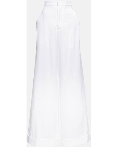 Ann Demeulemeester Dorothee Wide-leg Cotton Canvas Pants - White