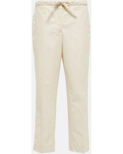 Jil Sander High-rise Cotton Pants - Natural