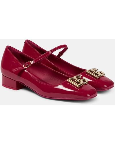 Dolce & Gabbana Dg Patent Leather Mary Jane Pumps - Red