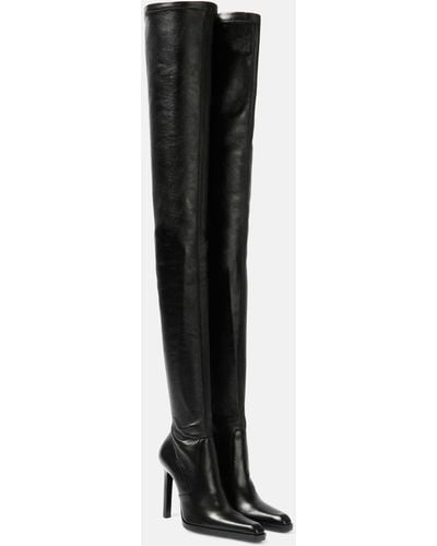 Saint Laurent Nina 110 Leather Over-the-knee Boots - Black