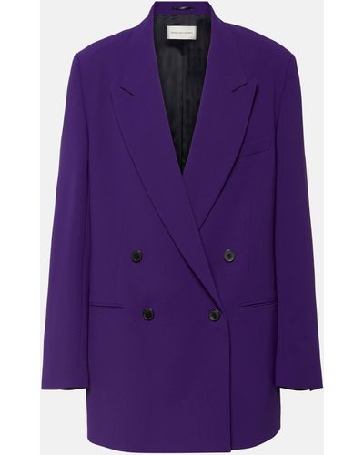 Dries Van Noten Bliss Oversized Double-breasted Blazer - Purple