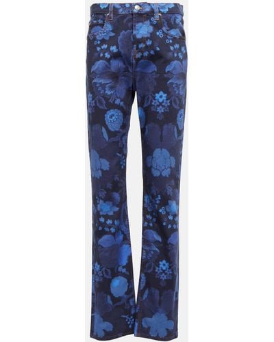 Etro Printed High-rise Straight Jeans - Blue
