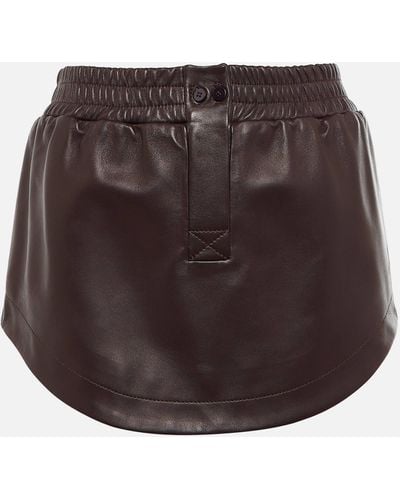 The Attico Leather Miniskirt - Brown