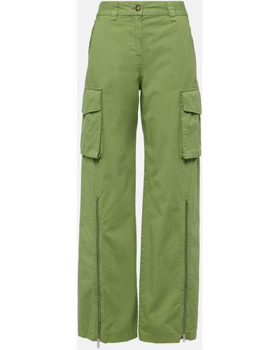 Stella McCartney Mid-rise Cotton Cargo Pants - Green
