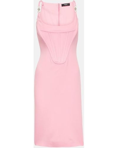 Versace Corset Crepe Midi Dress - Pink
