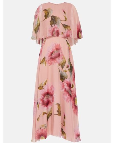 Giambattista Valli Botanic Blow Up-print Silk Dress - Pink