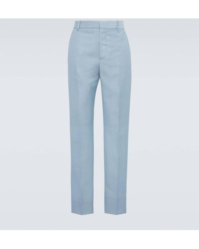 Alexander McQueen Virgin Wool Suit Pants - Blue