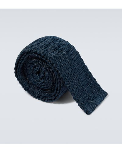Thom Browne 4-bar Silk Tie - Blue
