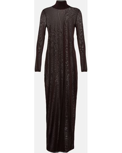 Alaïa High-neck Knit Maxi Dress - Black
