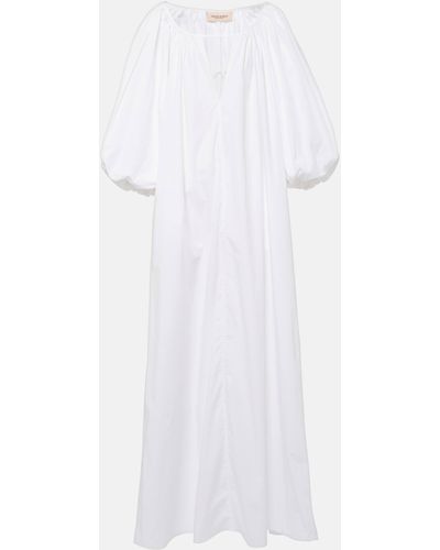 Adriana Degreas Puff-sleeve Cotton Maxi Dress - White