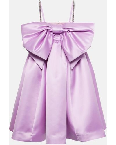 Nina Ricci Bow-detail Duchesse Satin Minidress - Purple