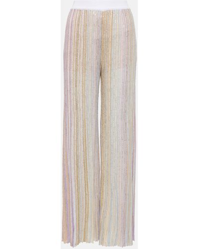 Missoni Pleated High-rise Straight Pants - Natural