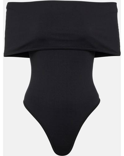 Bottega Veneta Off-shoulder Swimsuit - Black