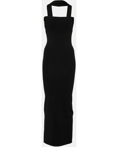 Totême Ribbed-knit Mid Dress - Black