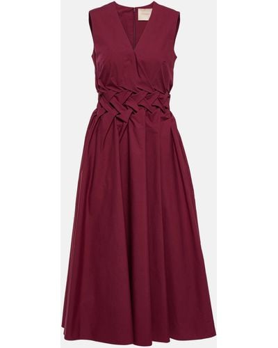 ROKSANDA Eifal Cotton-poplin Midi Dress - Purple