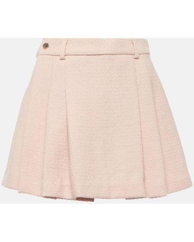 The Mannei Bran Pleated Wool-blend Miniskirt - Natural