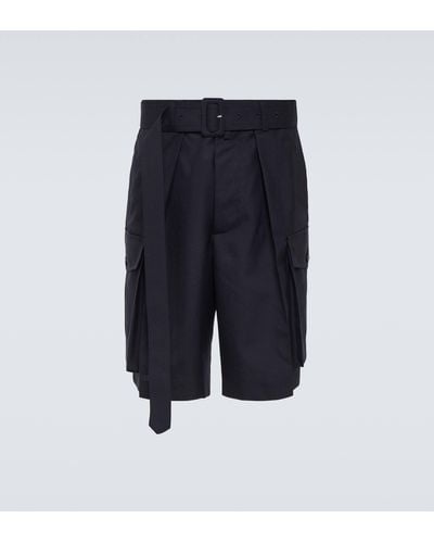 Dries Van Noten Wool Cargo Shorts - Blue
