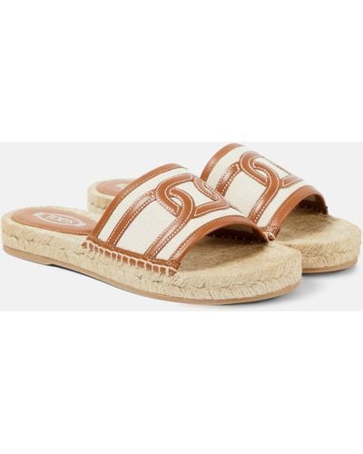 Tod's Leather-trimmed Sandals - Brown