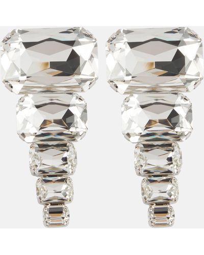 Balmain Xl Crystal Pendant Earrings - White