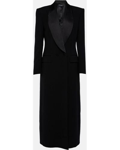 Dolce & Gabbana Wool And Silk-blend Coat - Black